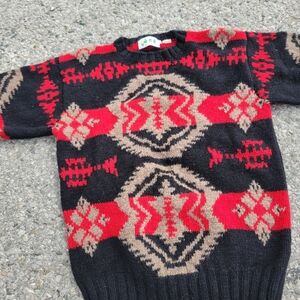 Vintage shetland wool sweater Aztec southwestern design GG wintex 90s women's la